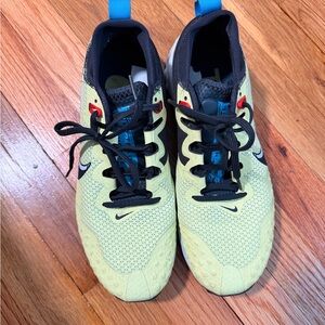 Nike women Neon Lime and Black Sneakers with Blue Pull Tabs